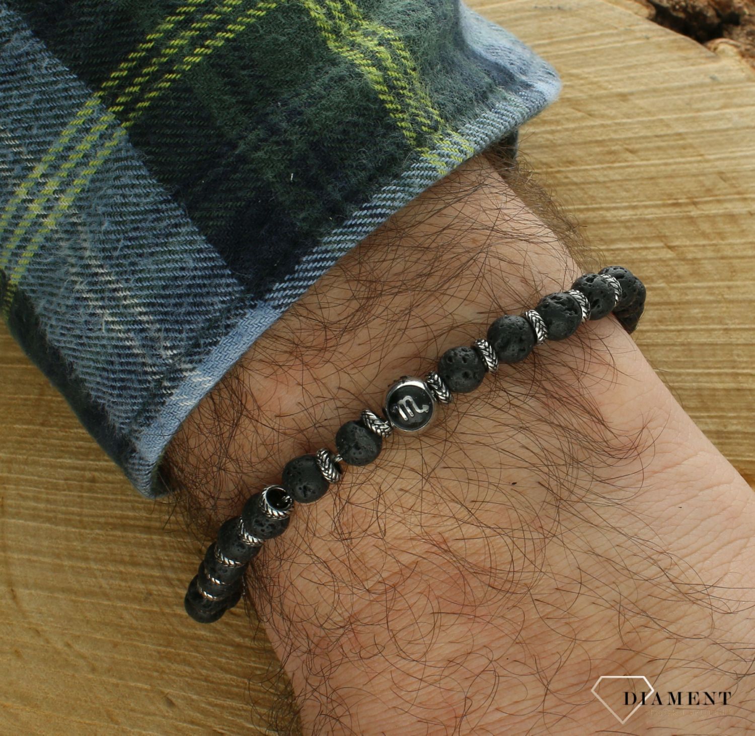 Bransoletka męska Lawa wulkaniczna i znak zodiaku Skorpion NOMINATION 027928 008.jpg